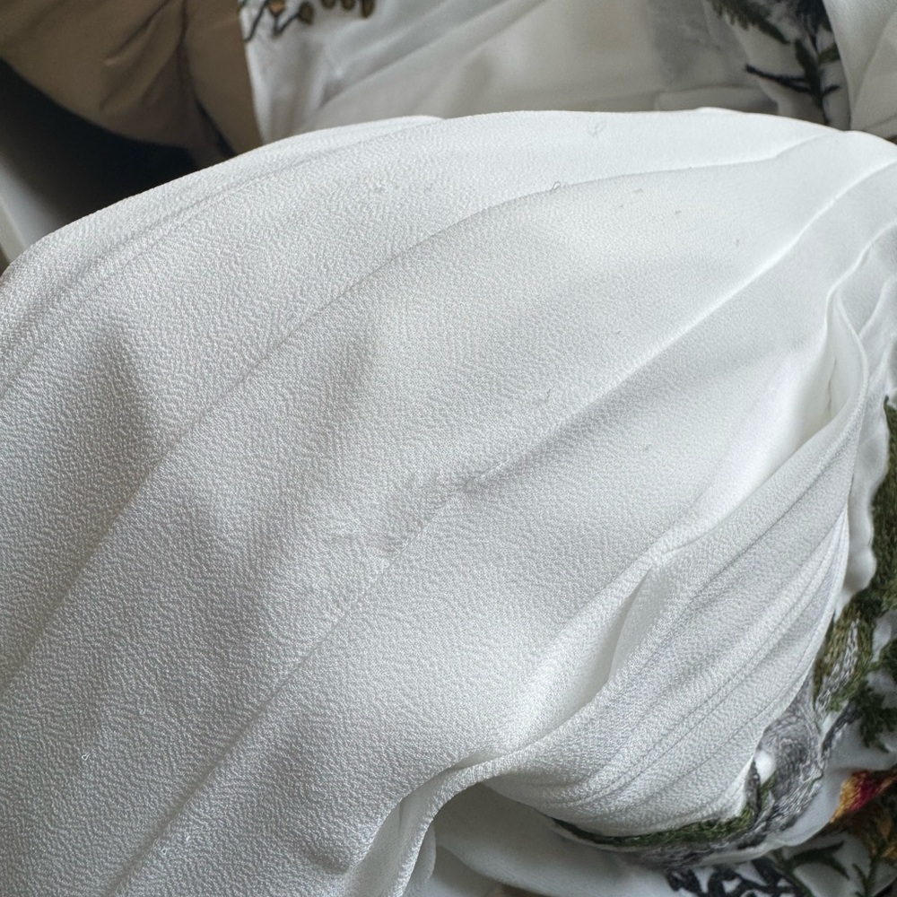 Ivory Embroidered Botanical Floral Dress | Flower Embroidery Wedding Dress - Picture 5 of 5